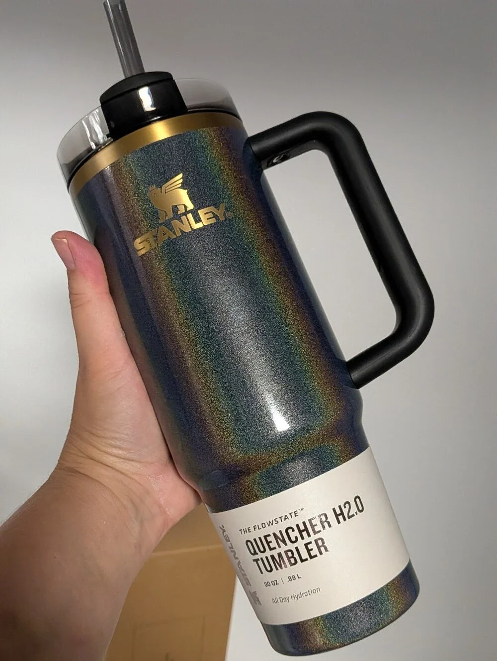 New Stanley cup water bottle Tumbler Black Fairy Dust 30 oz black glitter